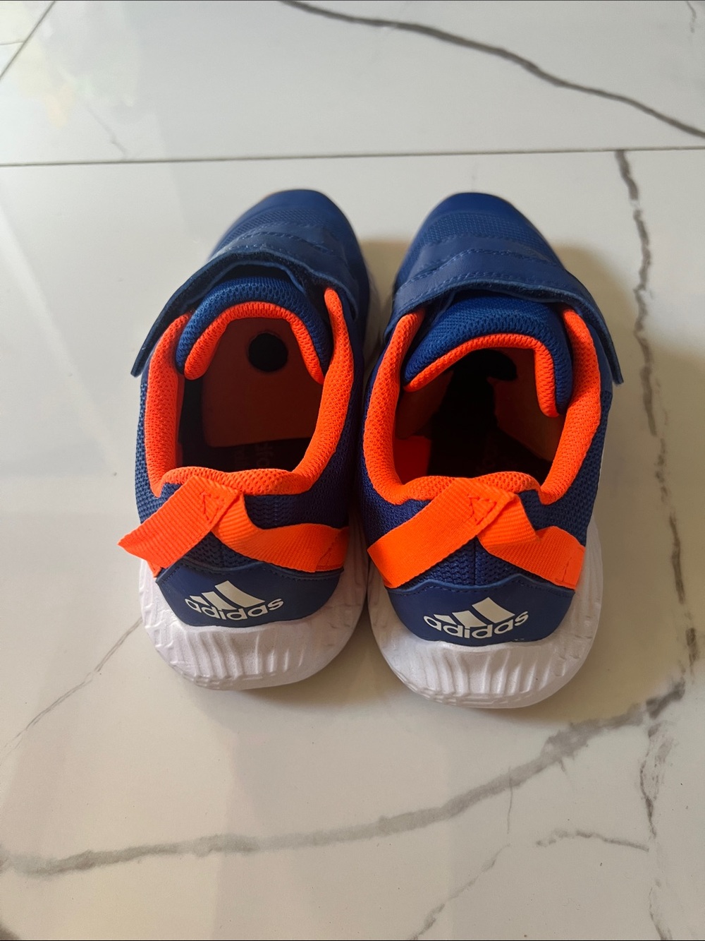 adidas Kids Navy Blue Sneakers with Orange Accents
